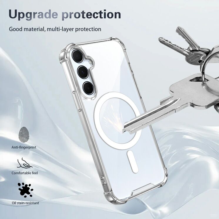Защитный чехол UniCase AirBag Flow MagSafe для Samsung Galaxy S26 FE / S25 FE - Transparent: фото 8 из 14