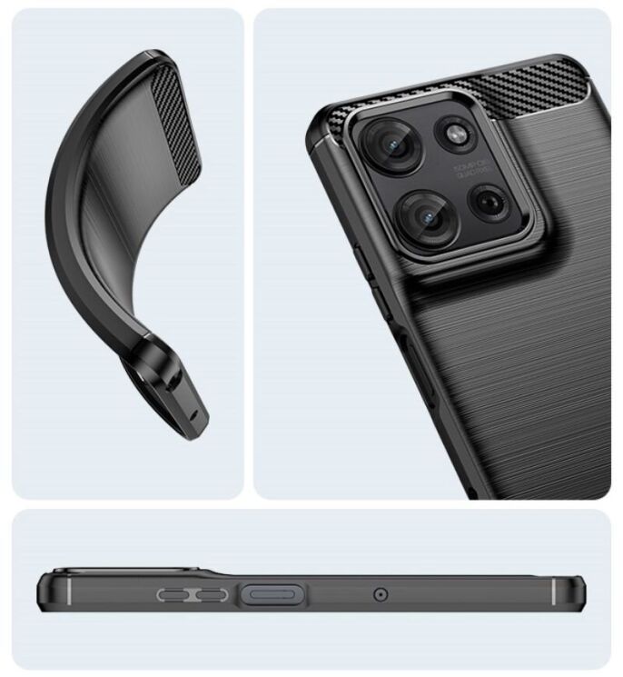 Защитный чехол UniCase Carbon для Motorola Moto G75 - Black: фото 11 из 11