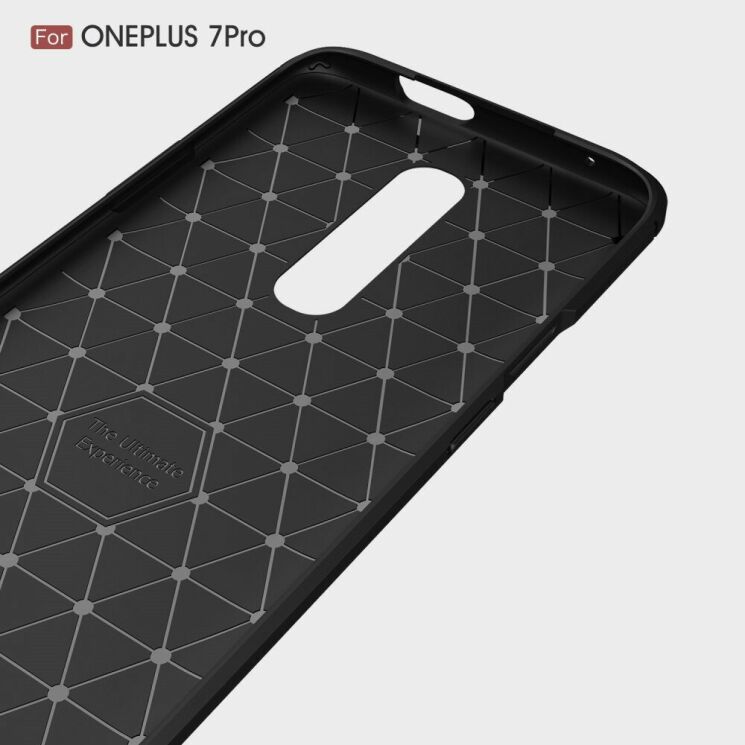 Захисний чохол UniCase Carbon для OnePlus 7 Pro - Red: фото 7 з 11