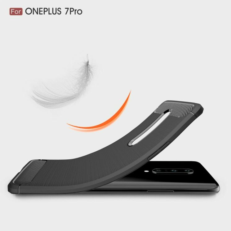 Захисний чохол UniCase Carbon для OnePlus 7 Pro - Red: фото 9 з 11