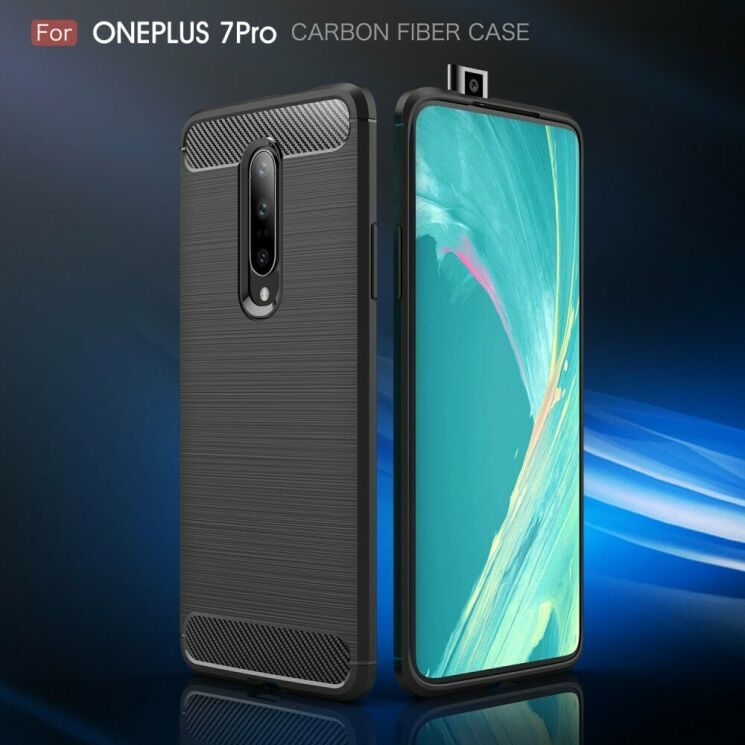 Захисний чохол UniCase Carbon для OnePlus 7 Pro - Red: фото 4 з 11
