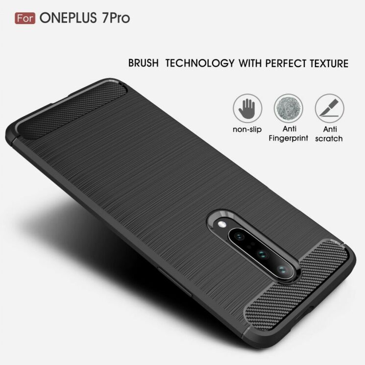 Захисний чохол UniCase Carbon для OnePlus 7 Pro - Red: фото 5 з 11