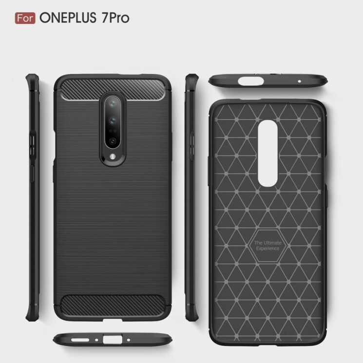 Захисний чохол UniCase Carbon для OnePlus 7 Pro - Red: фото 11 з 11