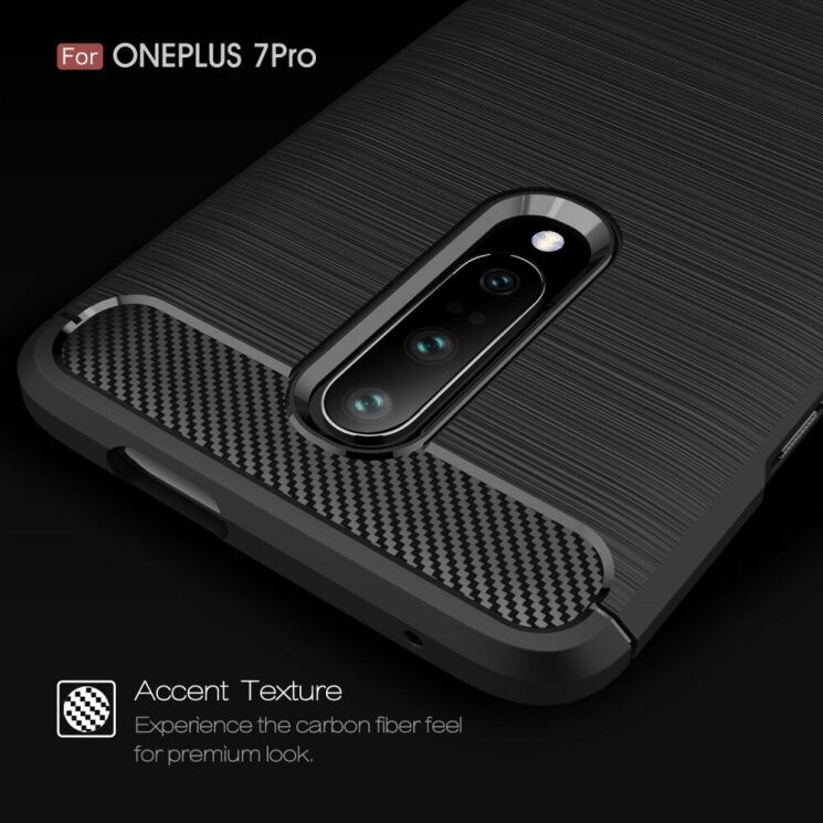 Захисний чохол UniCase Carbon для OnePlus 7 Pro - Red: фото 6 з 11