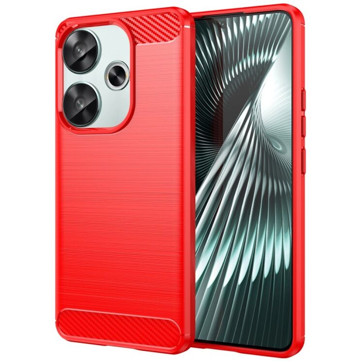 Защитный чехол UniCase Carbon для Xiaomi Poco F6 - Red: фото 1 из 11