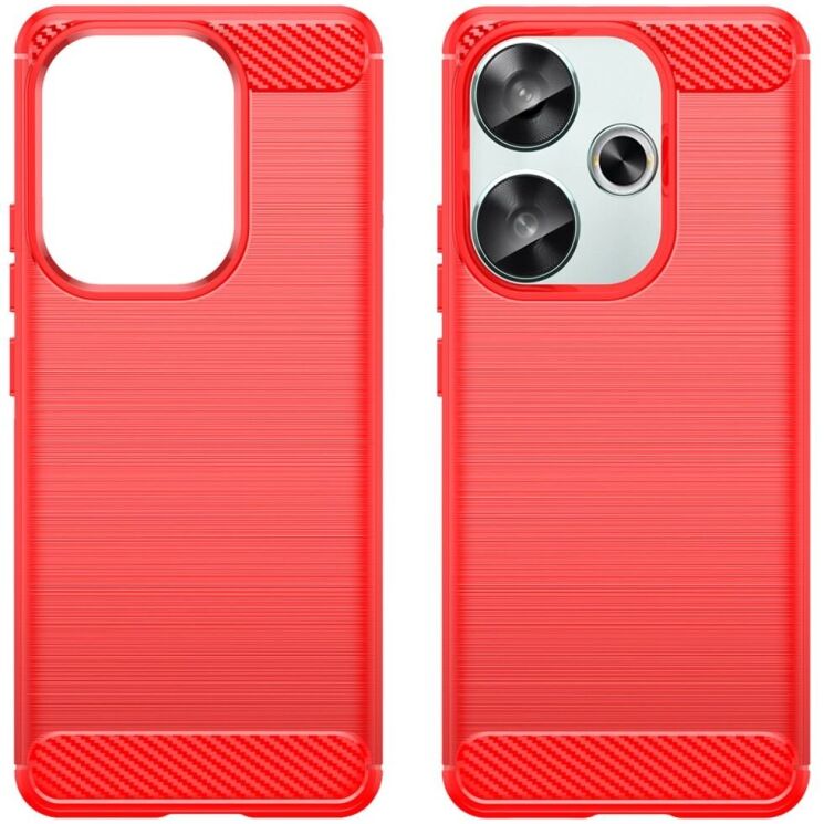 Защитный чехол UniCase Carbon для Xiaomi Poco F6 - Red: фото 2 из 11