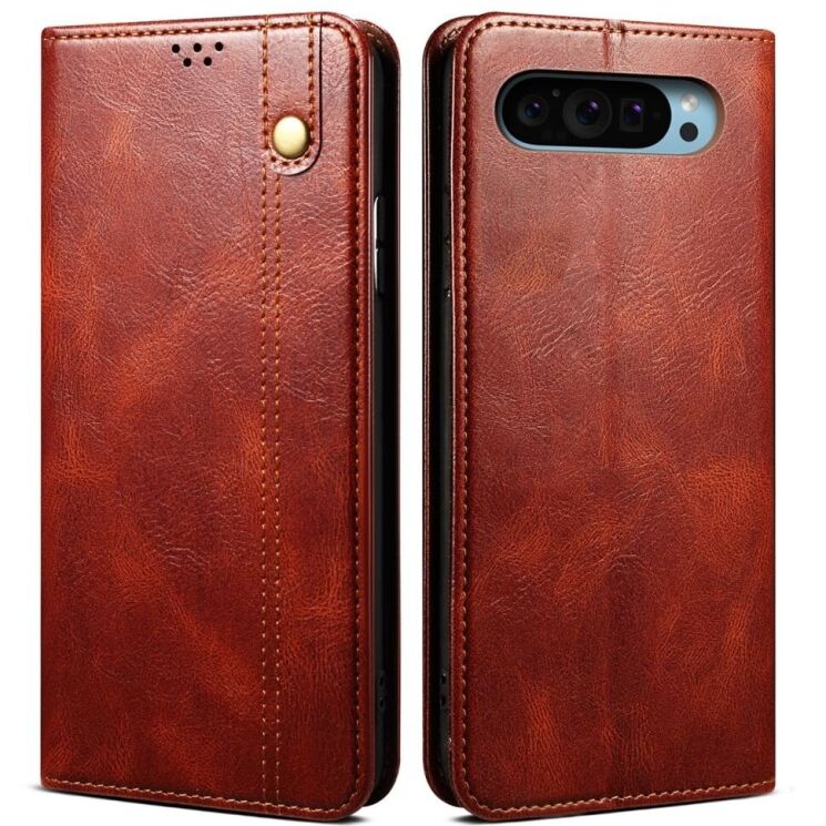 Защитный чехол UniCase Leather Wallet для Google Pixel 9 / 9 Pro - Brown: фото 1 из 7