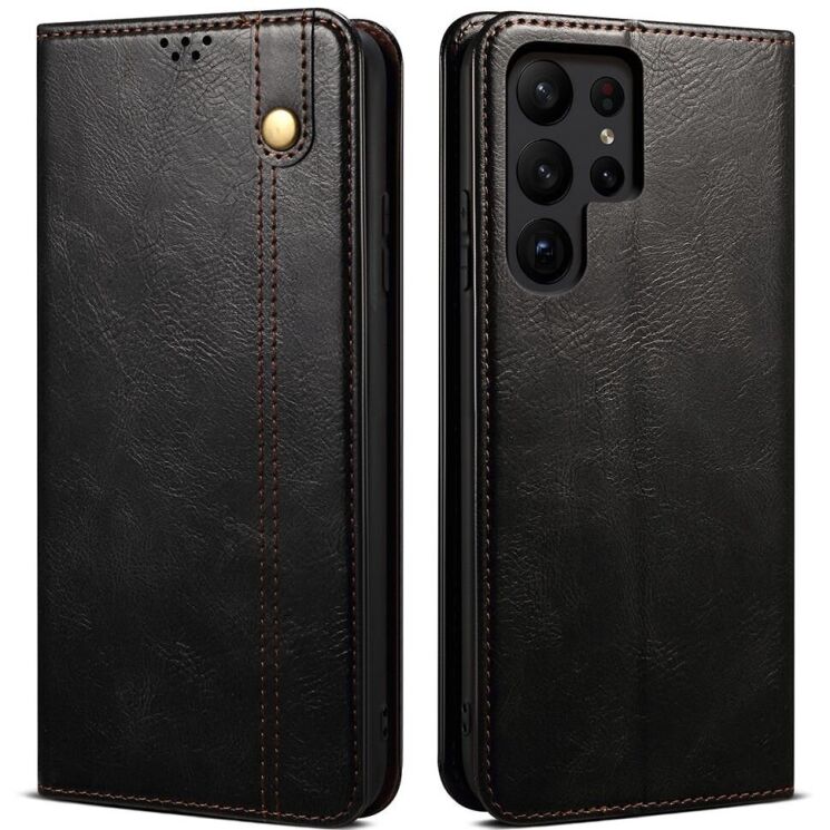 Защитный чехол UniCase Leather Wallet для Samsung Galaxy S23 Ultra (S918) - Black: фото 1 из 9