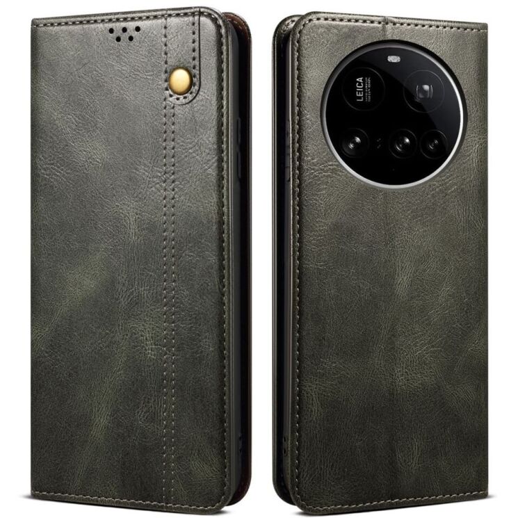 Защитный чехол UniCase Leather Wallet для Xiaomi 15 Ultra - Green: фото 1 из 7