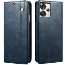 Защитный чехол UniCase Leather Wallet для Xiaomi Poco F6 - Blue: фото 1 из 6