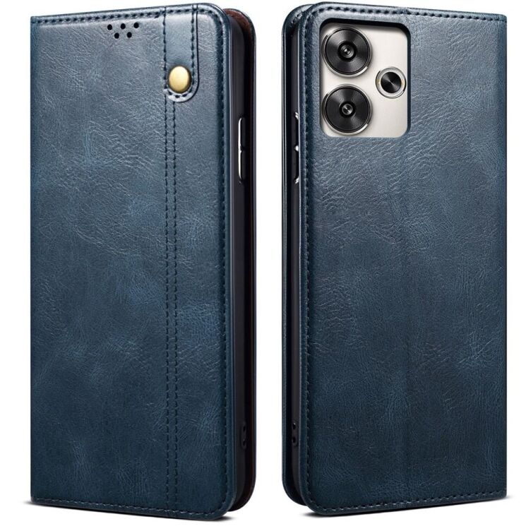 Захисний чохол UniCase Leather Wallet для Xiaomi Poco F6 - Blue: фото 1 з 6