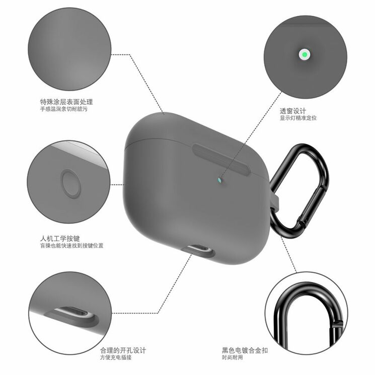 Защитный чехол UniCase Simple Stylish для Apple AirPods Pro - Grey: фото 5 из 7