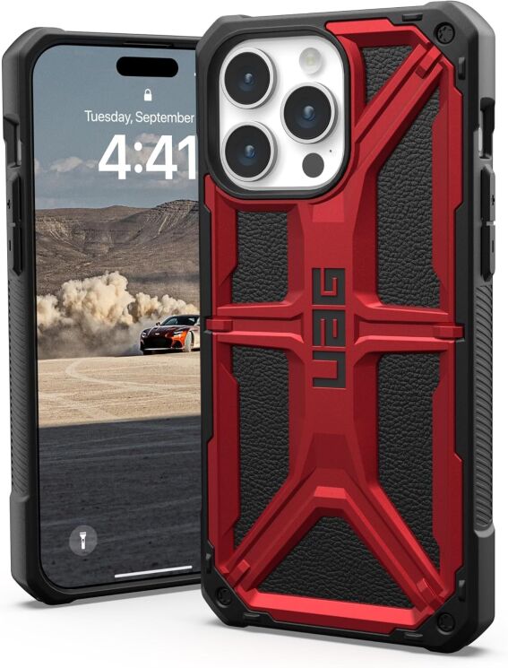 Защитный чехол URBAN ARMOR GEAR Monarch для iPhone 15 Pro Max (114298119494) - Crimson: фото 1 з 8