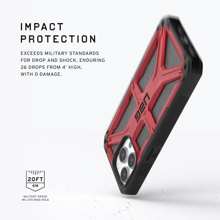 Защитный чехол URBAN ARMOR GEAR Monarch для iPhone 15 Pro Max (114298119494) - Crimson: фото 5 з 8