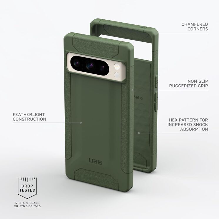 Защитный чехол URBAN ARMOR GEAR (UAG) Scout для Google Pixel 8 Pro (614319117272) - Olive Drab: фото 12 из 13