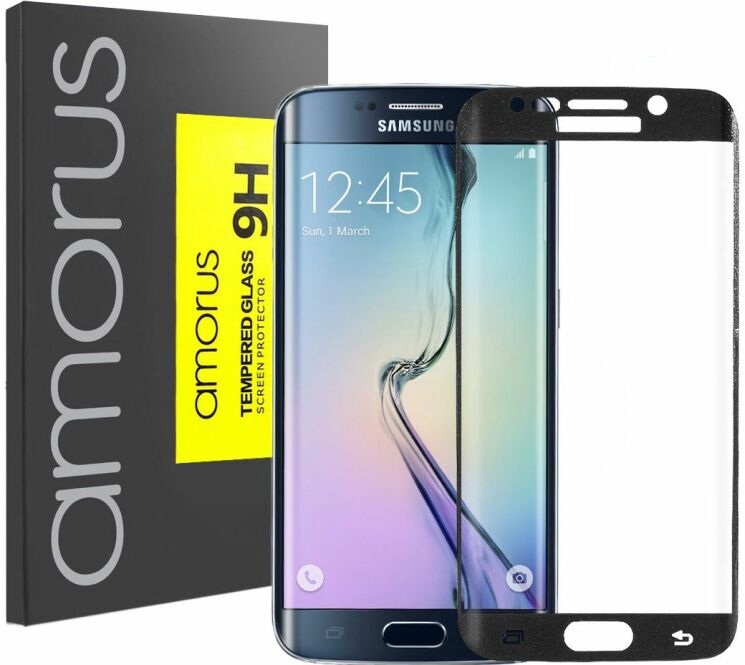 Захисне скло AMORUS Tempered Glass для Samsung Galaxy S6 edge (G925) - Black: фото 6 з 10
