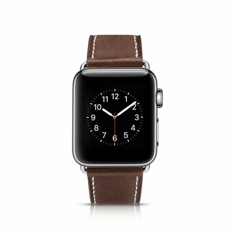 Кожаный ремешок Deexe Classic для Apple Watch 42 (Series 10) / 41 / 40 / SE 40 / 38 - Brown: фото 4 из 6