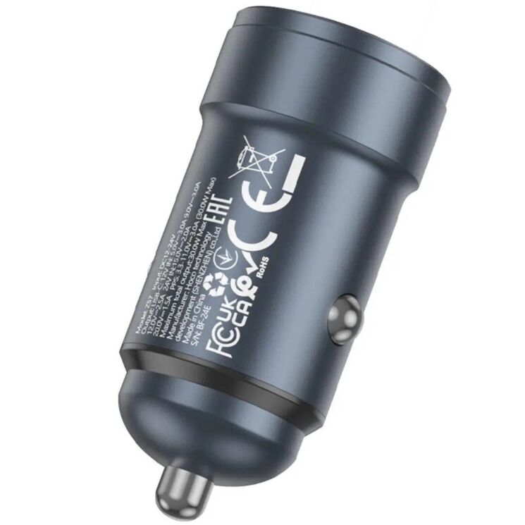 Автомобильное зарядное устройство Hoco Z57 Glorious PD30W - Metal Gray: фото 3 из 7
