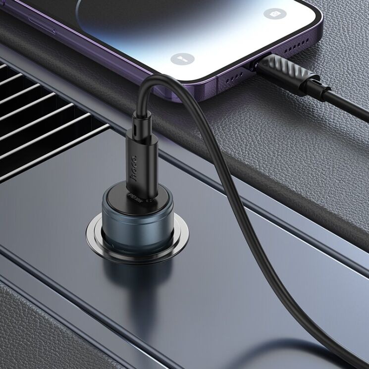 Автомобильное зарядное устройство Hoco Z57 Glorious PD30W - Metal Gray: фото 7 из 7