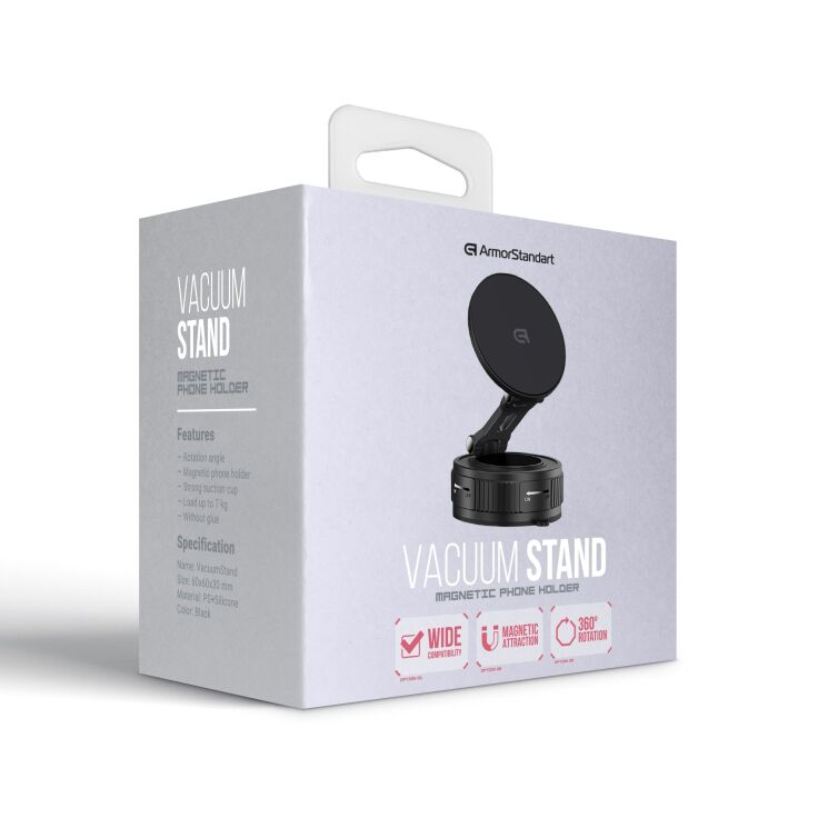 Автомобильный держатель ArmorStandart VacuumStand - Black: фото 2 из 2