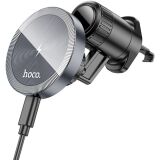 Автомобільний тримач із бездротовою зарядкою Hoco HW6 - Black / Metal gray: фото 1 з 8