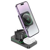 Бездротовий зарядний пристрій Hoco CQ10 Consuelo 3 in 1 - Black (958261B)