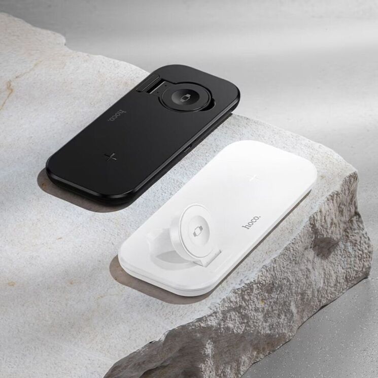 Бездротовий зарядний пристрій Hoco CW65 3 in 1 (15W) - White: фото 6 з 7