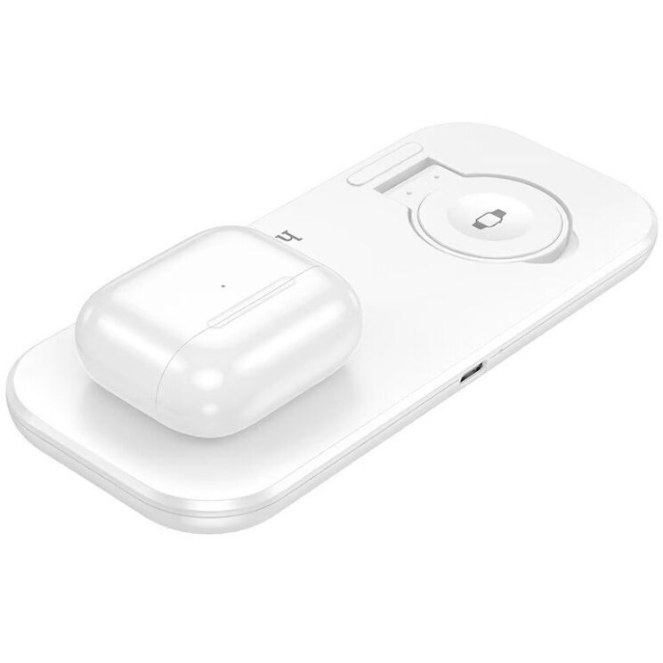 Бездротовий зарядний пристрій Hoco CW65 3 in 1 (15W) - White: фото 2 з 7