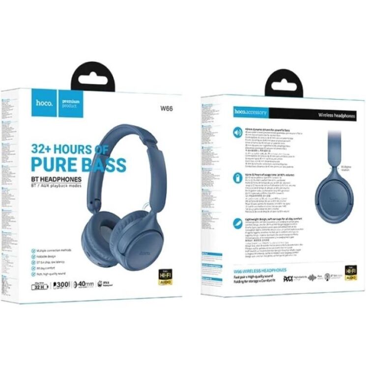 Бездротові навушники Hoco W66 - Blue: фото 4 з 6