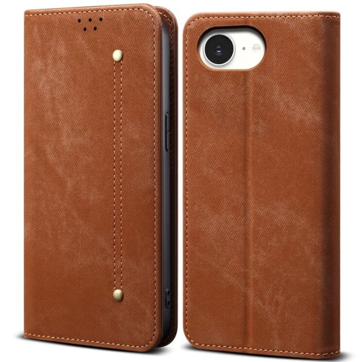 Чехол Deexe Jeans Style для Apple iPhone 16e - Coffee: фото 1 из 7