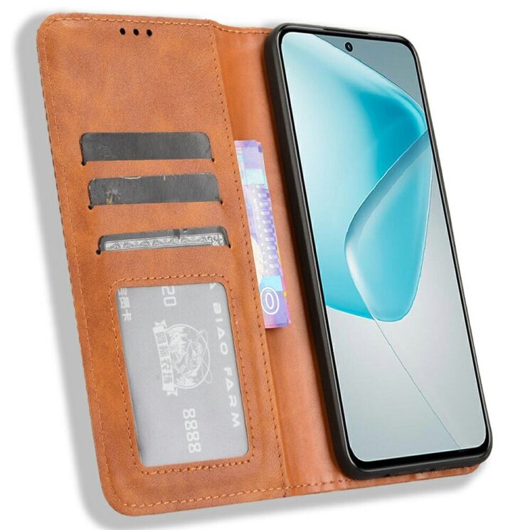 Чехол Deexe Retro Style для Infinix Hot 50 Pro - Brown: фото 2 из 7