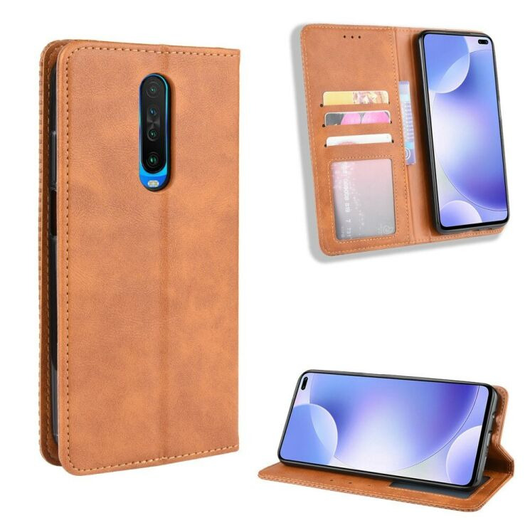 Чохол-книжка Deexe Retro Style для Xiaomi Redmi K30 - Brown: фото 2 з 15