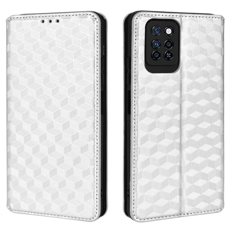 Чехол Deexe Rhombus Book для Infinix Note 10 Pro (X695C) - Silver: фото 2 из 8