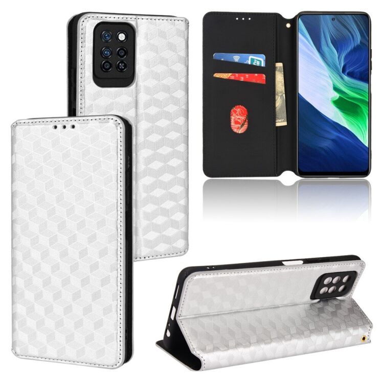Чехол Deexe Rhombus Book для Infinix Note 10 Pro (X695C) - Silver: фото 1 из 8