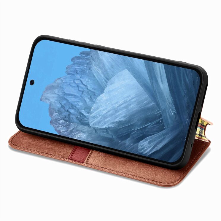 Чехол Deexe Rhombus Wallet для Google Pixel 11 / 11 Pro - Brown: фото 3 из 10