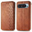 Чехол Deexe Rhombus Wallet для Google Pixel 11 / 11 Pro - Brown (425517Z)