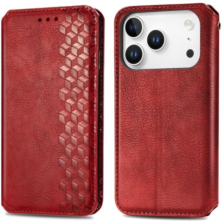 Чохол Deexe Rhombus Wallet для iPhone 18 Pro / 17 Pro - Red (423625R) Чохол Deexe Rhombus Wallet для iPhone 18 Pro / 17 Pro - Red: фото 1 з 6