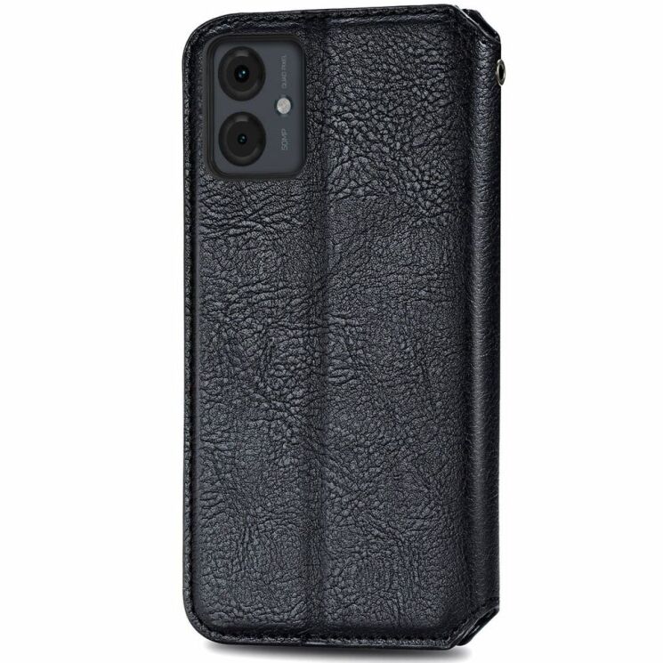 Чохол Deexe Rhombus Wallet для Motorola Moto G14 - Black: фото 5 з 6