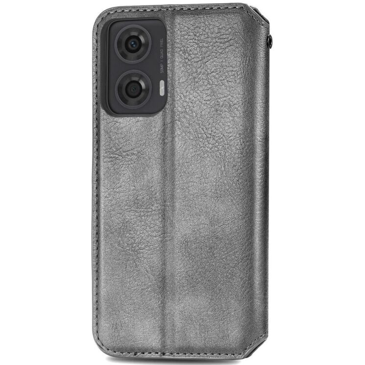 Чохол Deexe Rhombus Wallet для Motorola Moto G24 / G04 / G04s / E14 - Grey: фото 5 з 6