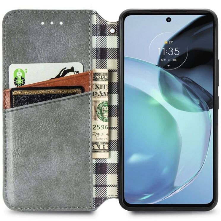 Чохол Deexe Rhombus Wallet для Motorola Moto G72 - Grey: фото 2 з 10