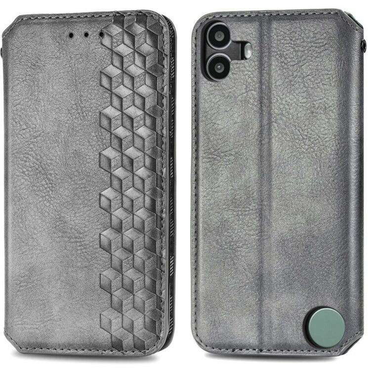 Чехол Deexe Rhombus Wallet для Nothing CMF Phone 1 - Grey: фото 1 из 9