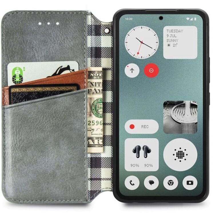 Чехол Deexe Rhombus Wallet для Nothing CMF Phone 1 - Grey: фото 2 из 9