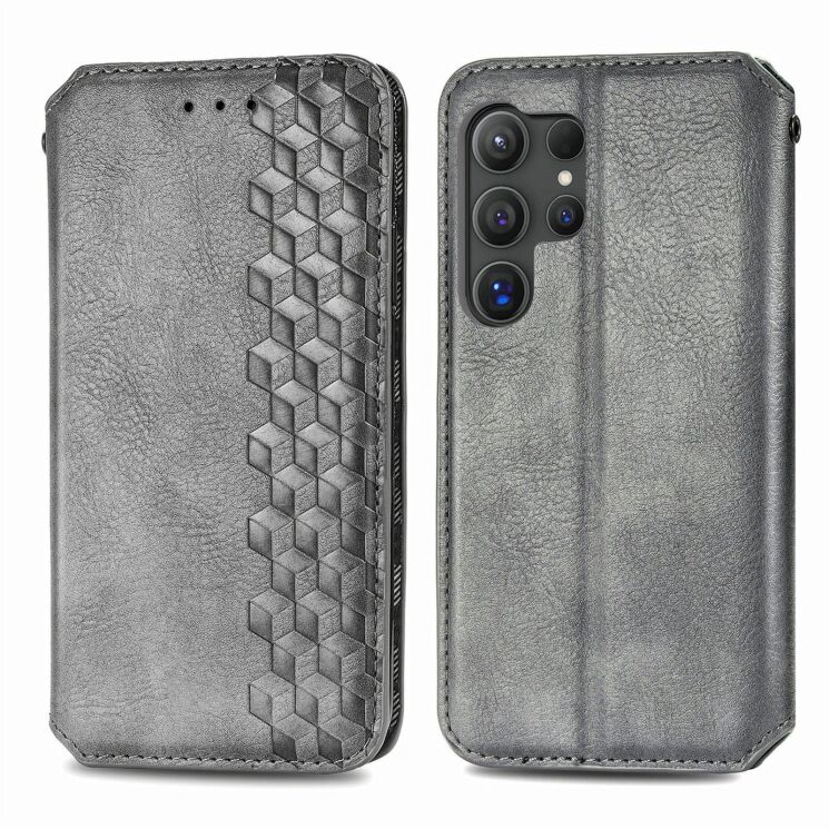 Чохол Deexe Rhombus Wallet для Samsung Galaxy S26 Ultra (S948) - Grey: фото 1 з 6
