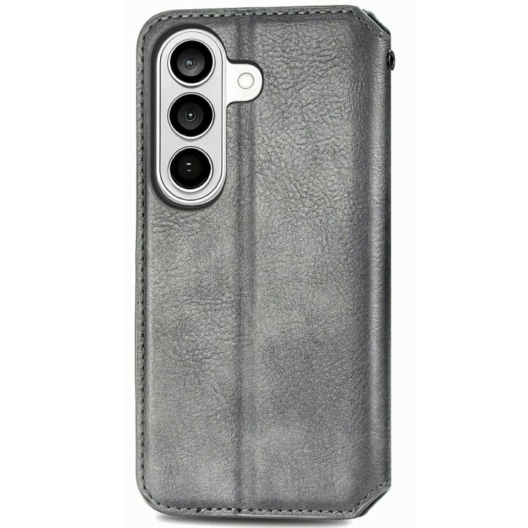 Чехол Deexe Rhombus Wallet для Samsung Galaxy S26 - Grey: фото 5 из 6