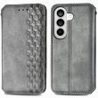 Чехол Deexe Rhombus Wallet для Samsung Galaxy S26 - Grey (404270H)