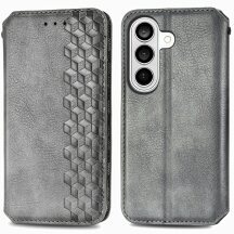 Чехол Deexe Rhombus Wallet для Samsung Galaxy S26 - Grey: фото 1 из 6