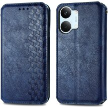 Чехол Deexe Rhombus Wallet для Xiaomi Poco X8 Pro Max - Blue: фото 1 из 10