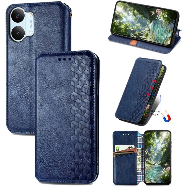 Чохол Deexe Rhombus Wallet для Xiaomi Poco X8 Pro Max - Blue: фото 6 з 10