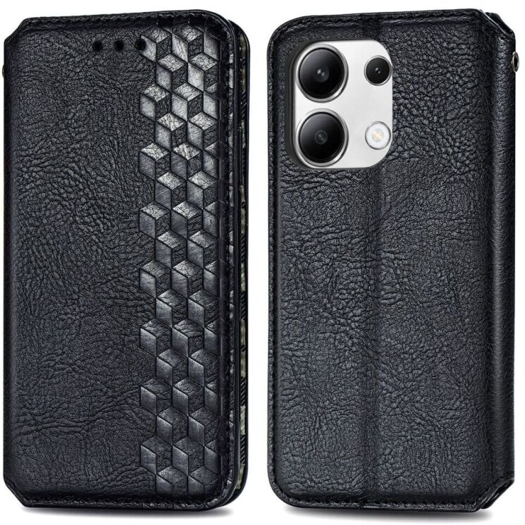 Чехол Deexe Rhombus Wallet для Xiaomi Redmi Note 13 - Black: фото 1 из 6