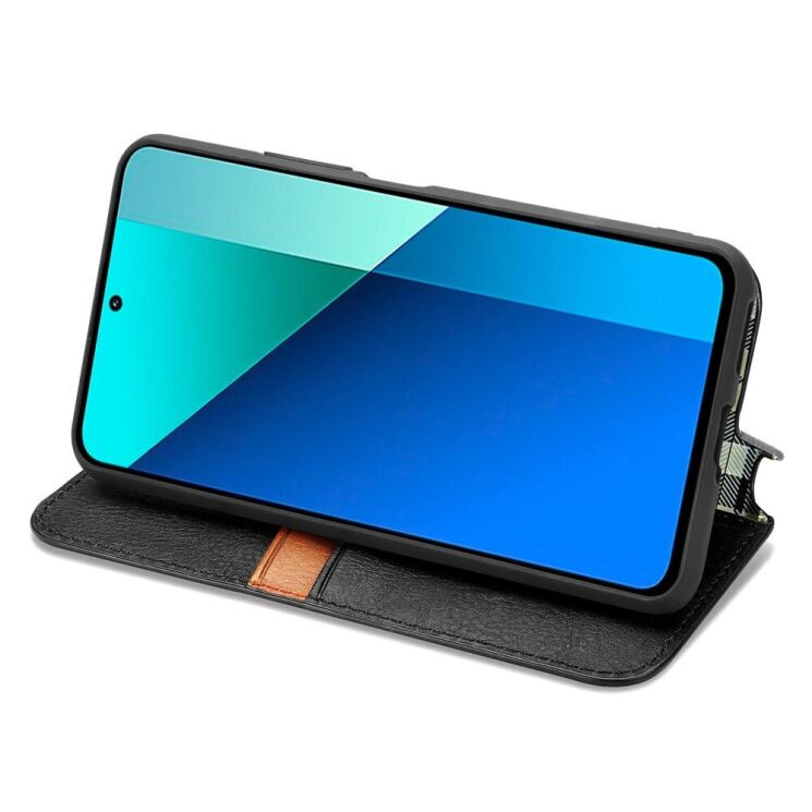 Чехол Deexe Rhombus Wallet для Xiaomi Redmi Note 13 - Black: фото 3 из 6
